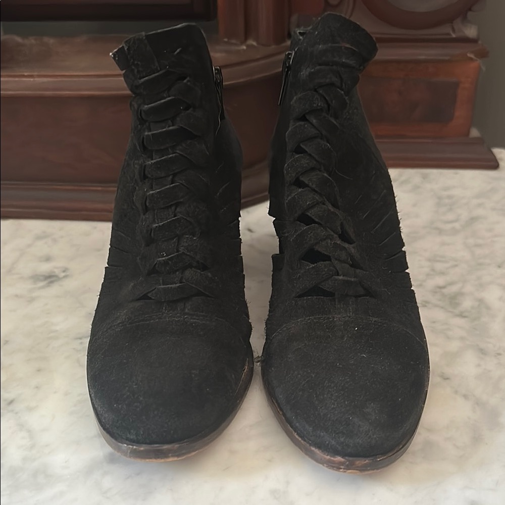 Free People Charcoal Lattice Top Women's Boots
